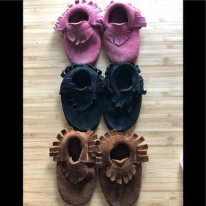 Lot of Real leather moccasins size 3-4